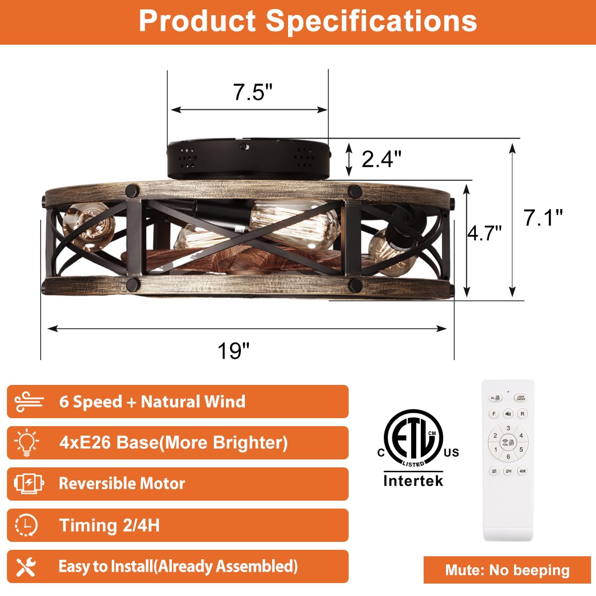 SHLUCE DC motor delivers strong airflow with low noise for comfort.