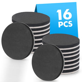 Shnbxtnd 16-pack felt sliders 3.5-inch reduce friction for easy furniture movement on hardwood floors.