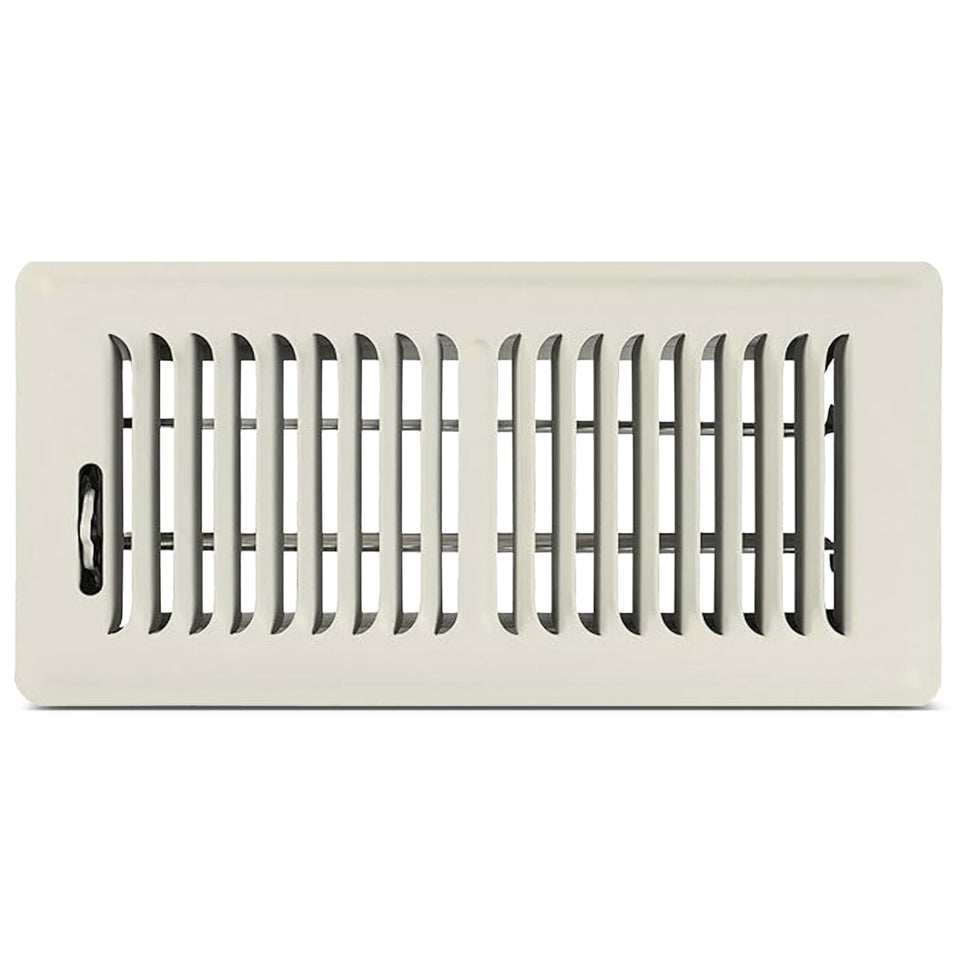 Shoemaker 4x10 floor register in khaki with heavy-duty steel for durability