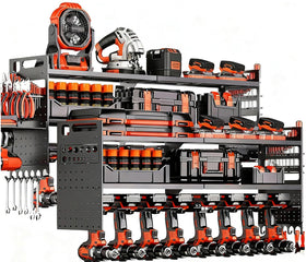 Shomextol 2-pack wall-mounted organizer stores up to 18 tools.