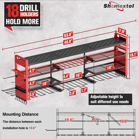 Shomextol heavy-duty steel frame demonstrates rugged durability for long-lasting garage organization.