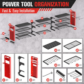 Shomextol red finish adds bold style to any garage or workshop.