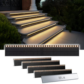 SHONELIGHTING solar step light close-up panel for reliable charging and bright steps.