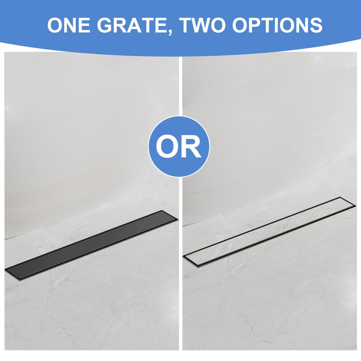 ShootWin 2-in-1 insert grate with 2-inch central outlet supports direct water flow.