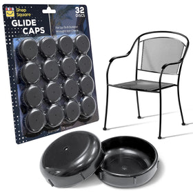 Shop Square wrought iron feet cap on a chair leg protects floors and eases movement.