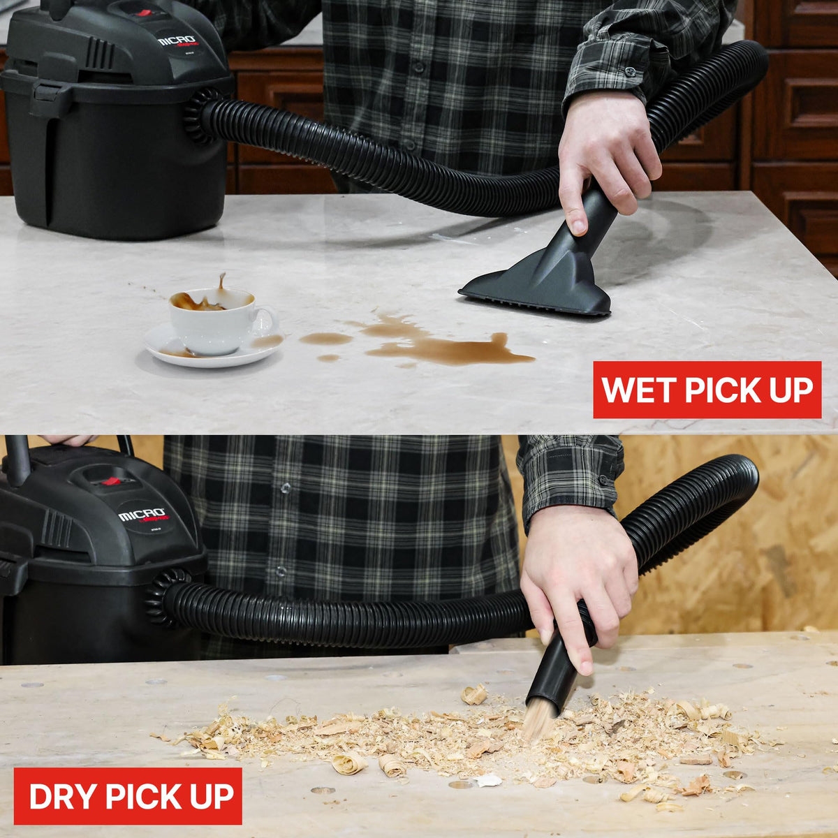 Shop-Vac wall-storage friendly design keeps the unit ready for quick jobs