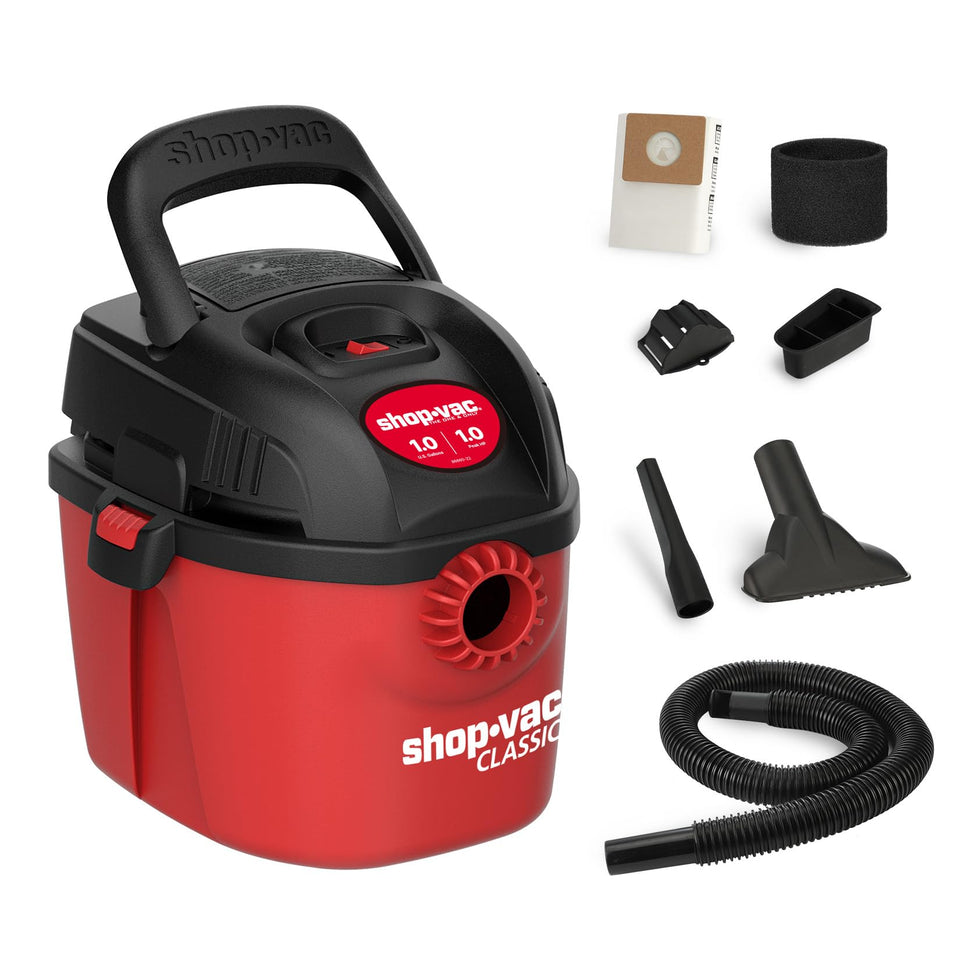 Shop-Vac 2021000 compact wet/dry vacuum in use for quick cleanups