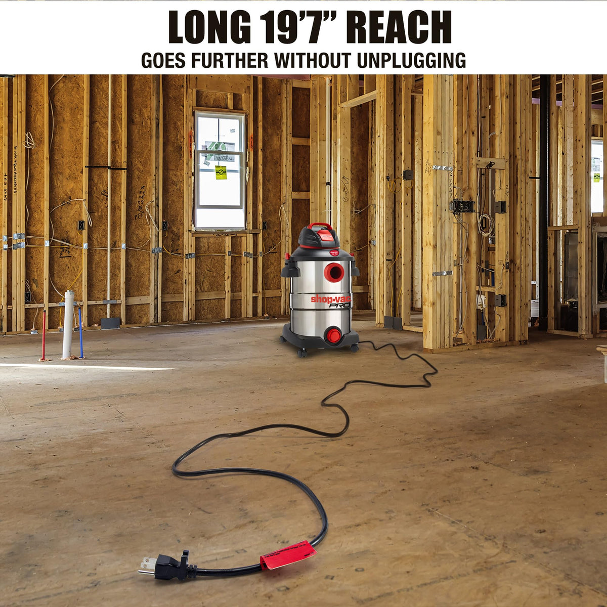 Shop-Vac over 26 ft cleaning reach with hose and cord