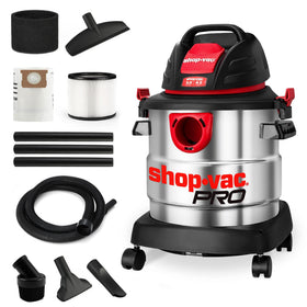 Shop-Vac 5-gallon stainless steel tank for durable, long-lasting garage cleanups