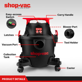 Shop-Vac 5430112 ten-foot cord provides flexible cleaning coverage
