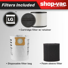 Shop-Vac 5761011 foam sleeve and dry bag simplify maintenance.