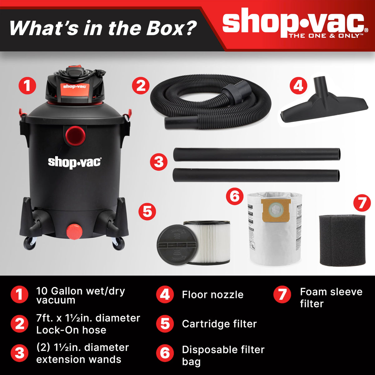 Shop-Vac 5761011 extension wands extend cleaning into tight spots.