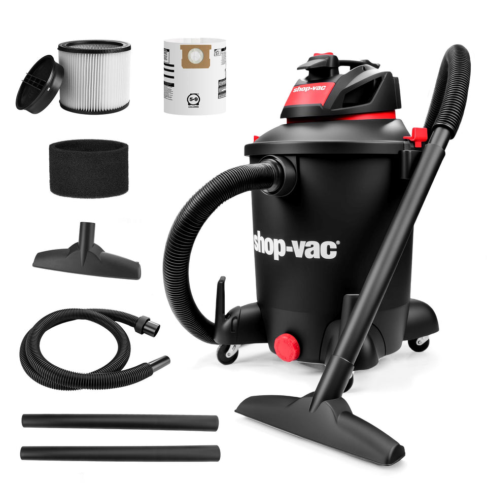 Shop-Vac 5761011 tank with secure lid for mess-free emptying.