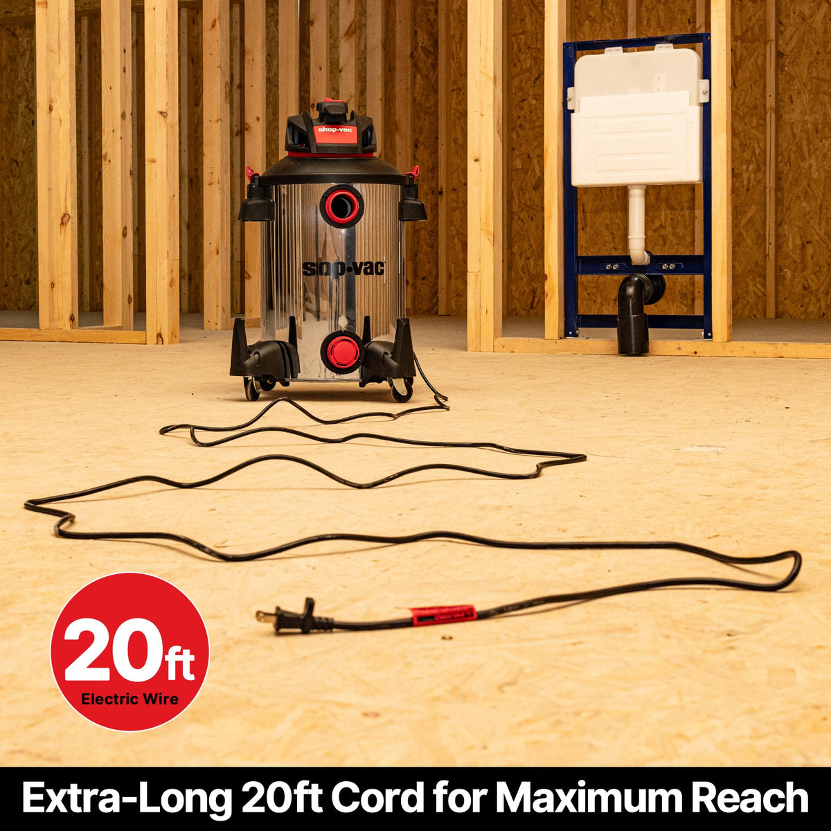 Shop-Vac 5761311 7-foot lock-on hose provides flexible reach