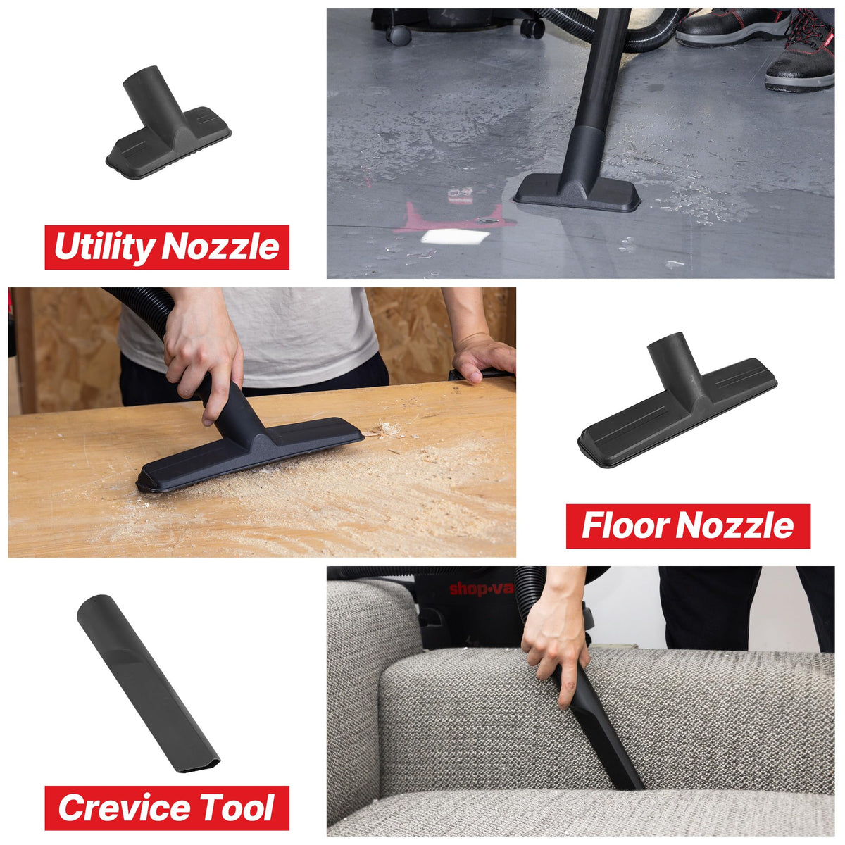 Shop-Vac integrated tool holder keeps accessories organized