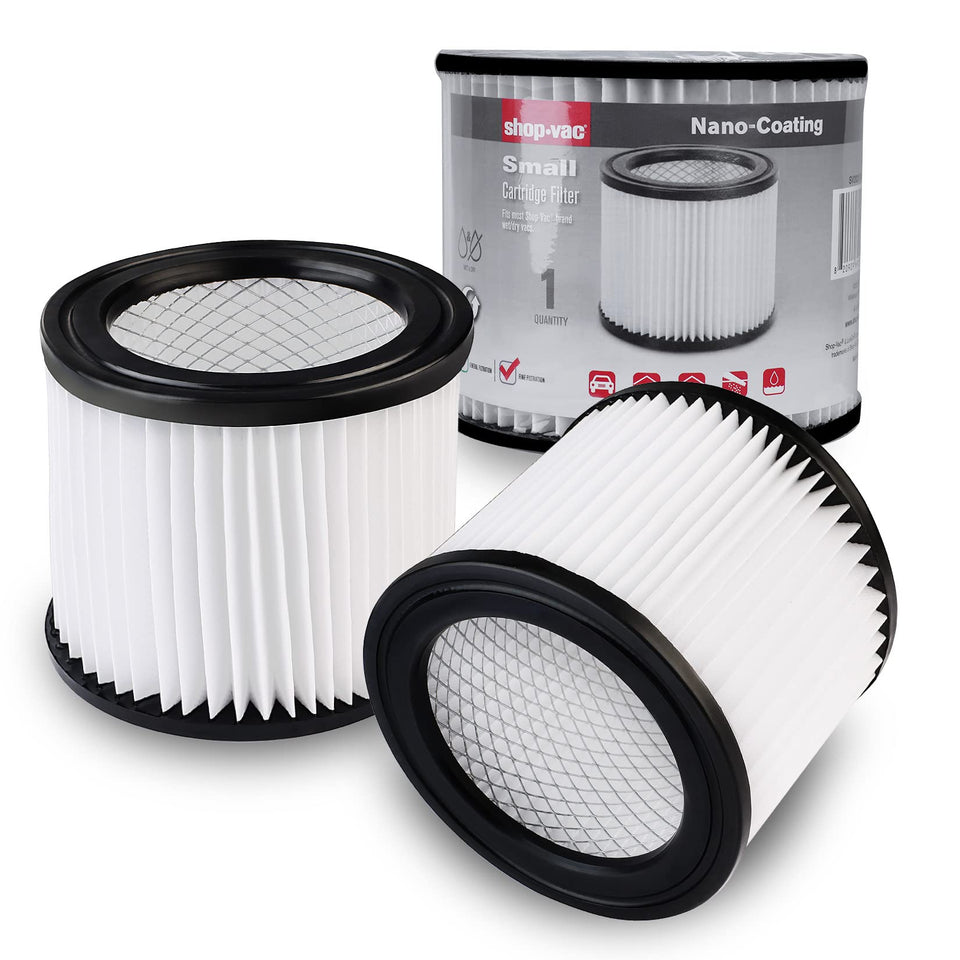 Shop-Vac 90398 cartridge filter with nanofiber for superior filtration.