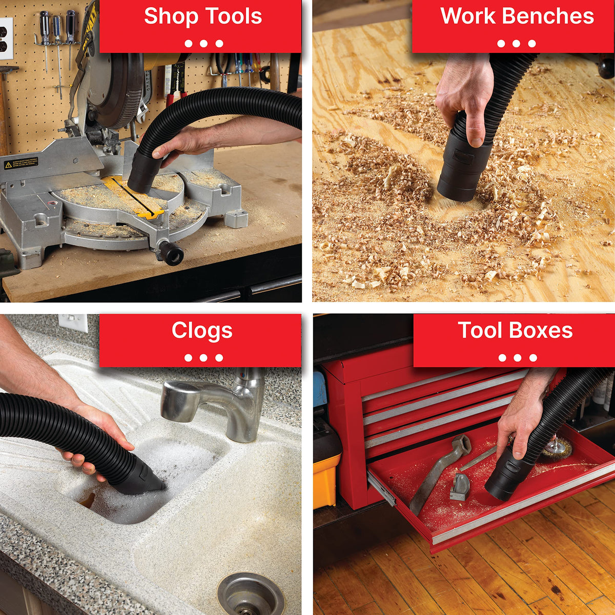Durable vinyl construction with flexible reach for deep cleaning