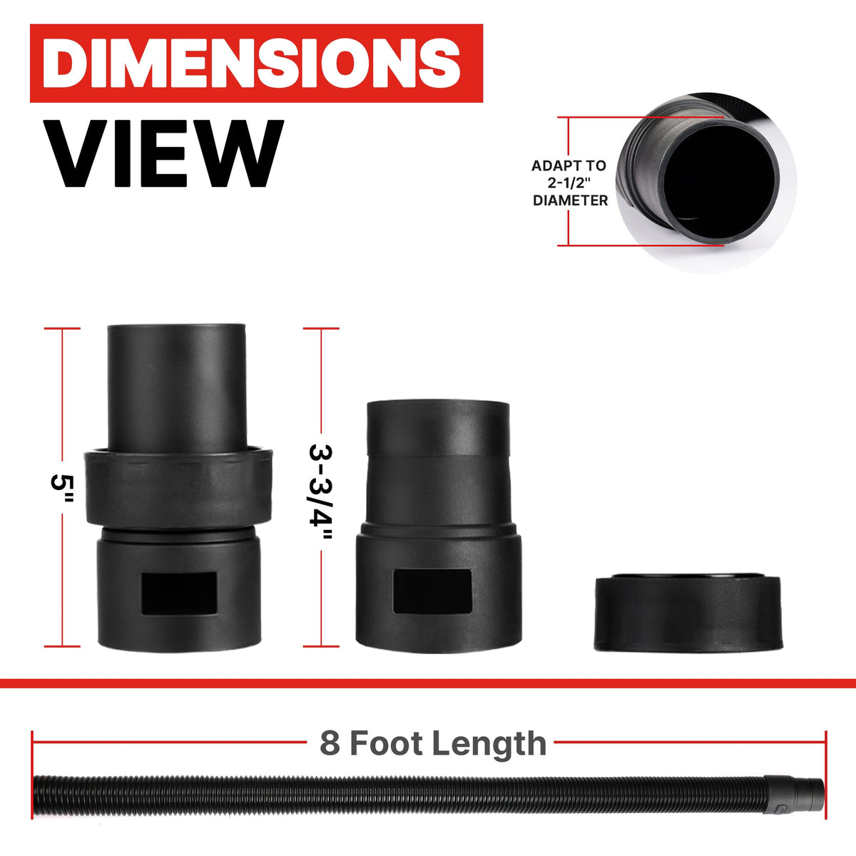 Shop-Vac 9050333 fits friction, lock-on, and removable inlets for versatility