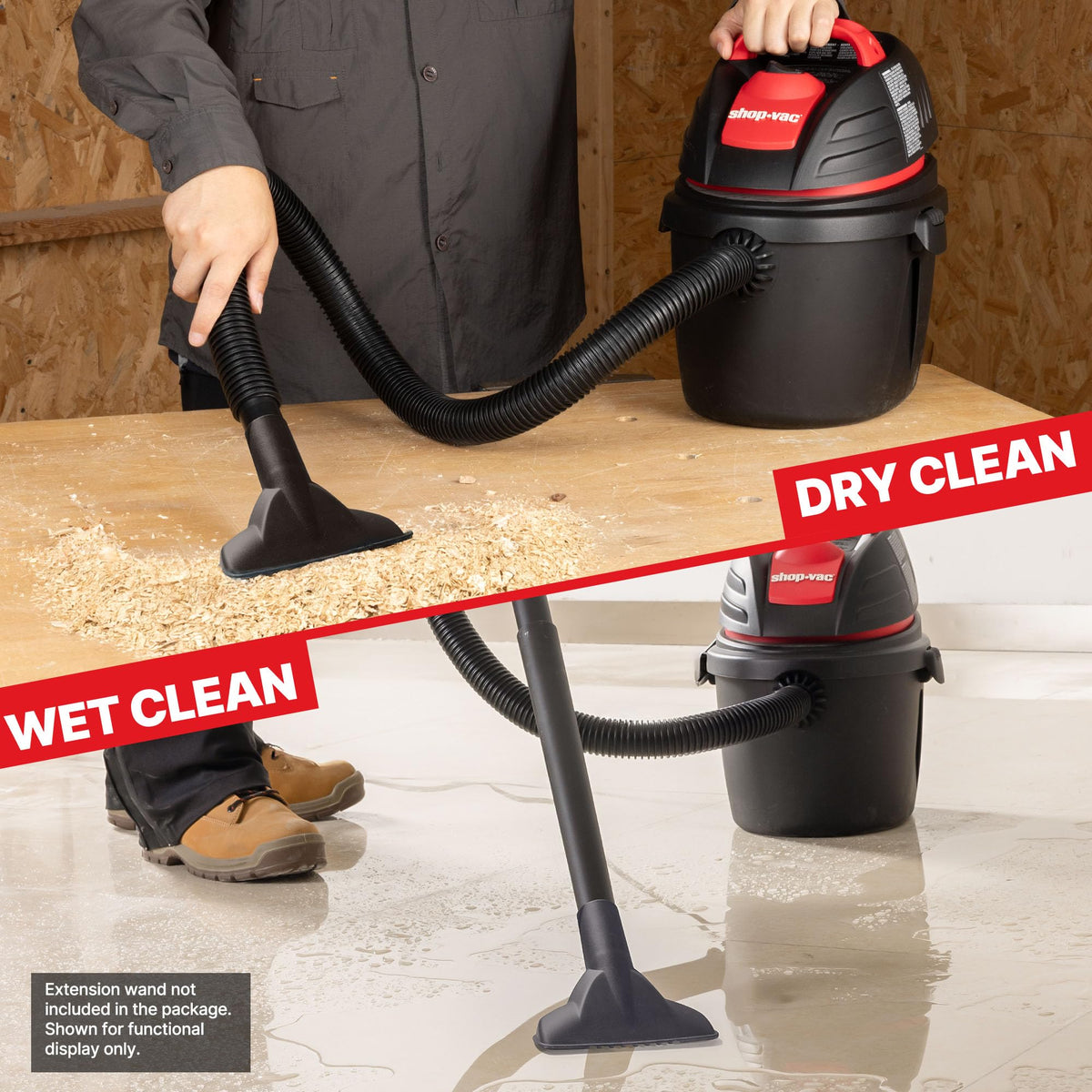 Shop-Vac 9303511 4 ft hose extends reach for tight spaces and quick pickups.