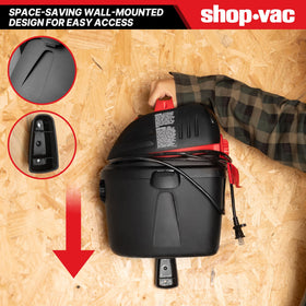 Shop-Vac 9303511 2.5 gallon tank captures wet and dry messes on the go.