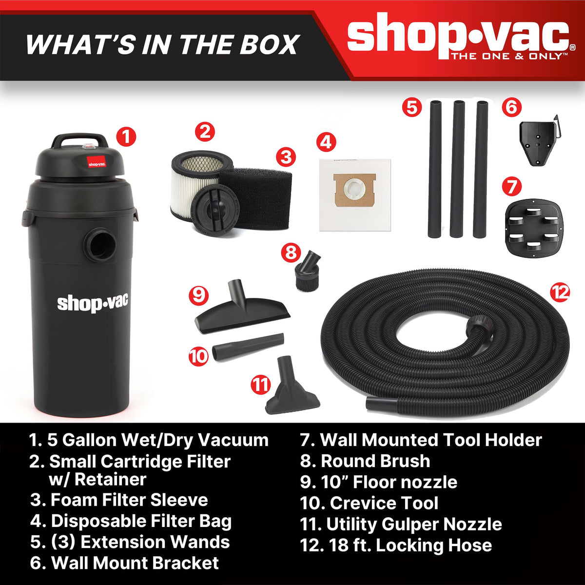 Shop-Vac 9522205 compact portable unit for mobility and storage.