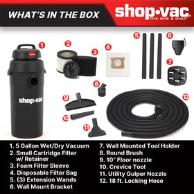 Shop-Vac 9522205 compact portable unit for mobility and storage.