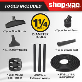Shop-Vac 9522205 included accessories for versatile cleaning tasks.