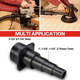 Shop-Vac adapter cut-to-fit soft plastic for custom sizing.