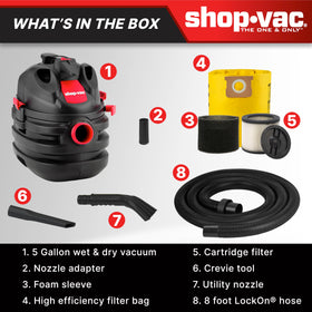Shop-Vac blower function clears leaves and dust from outdoor areas