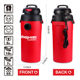 Shop-Vac cartridge filter traps fine dust for cleaner cleanup.