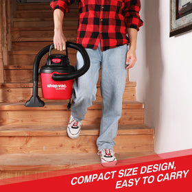 Shop-Vac 2036000 extended hose reaches hard-to-reach areas.