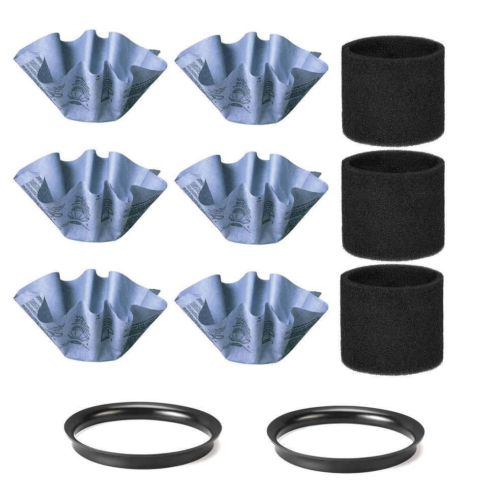 Shop-Vac paper disc filter shown, compatible with many 5 gallon vacuums for efficient particle capture.