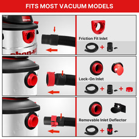 Shop-Vac hose lock-on connection enables quick, reliable setup.
