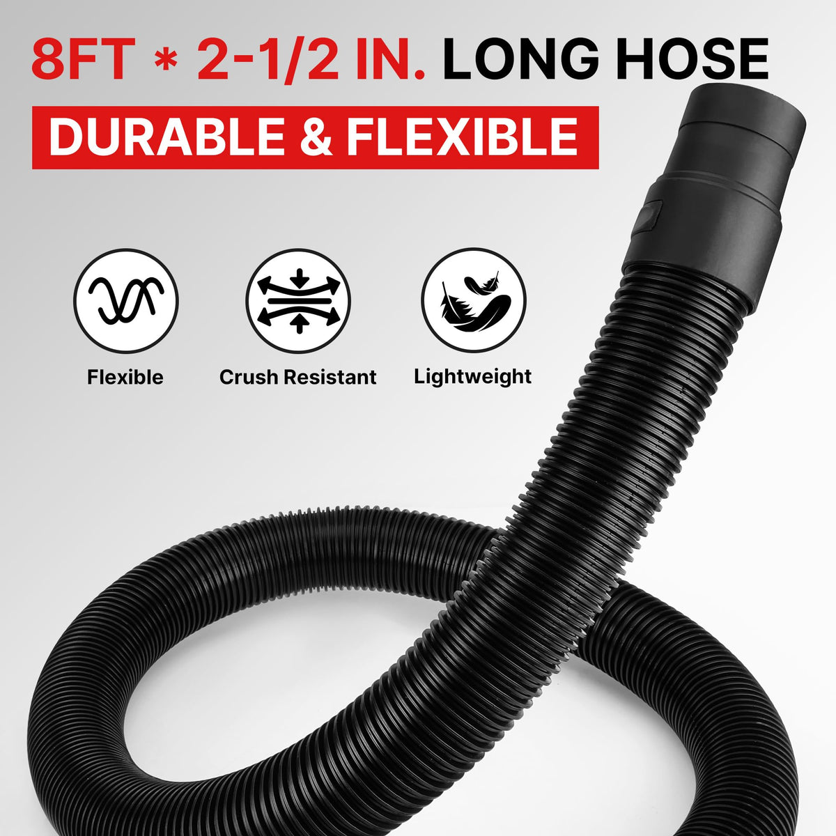 Shop-Vac hose wet-dry pickup handles spills and dry debris efficiently.