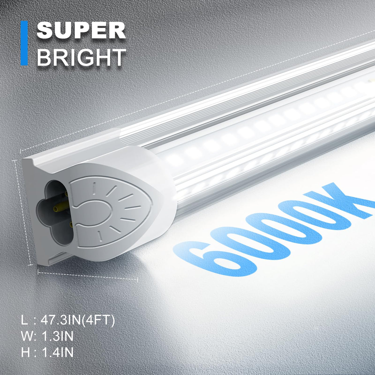 ShopLED 4ft light provides 6300 lumens of brightness for larger areas.