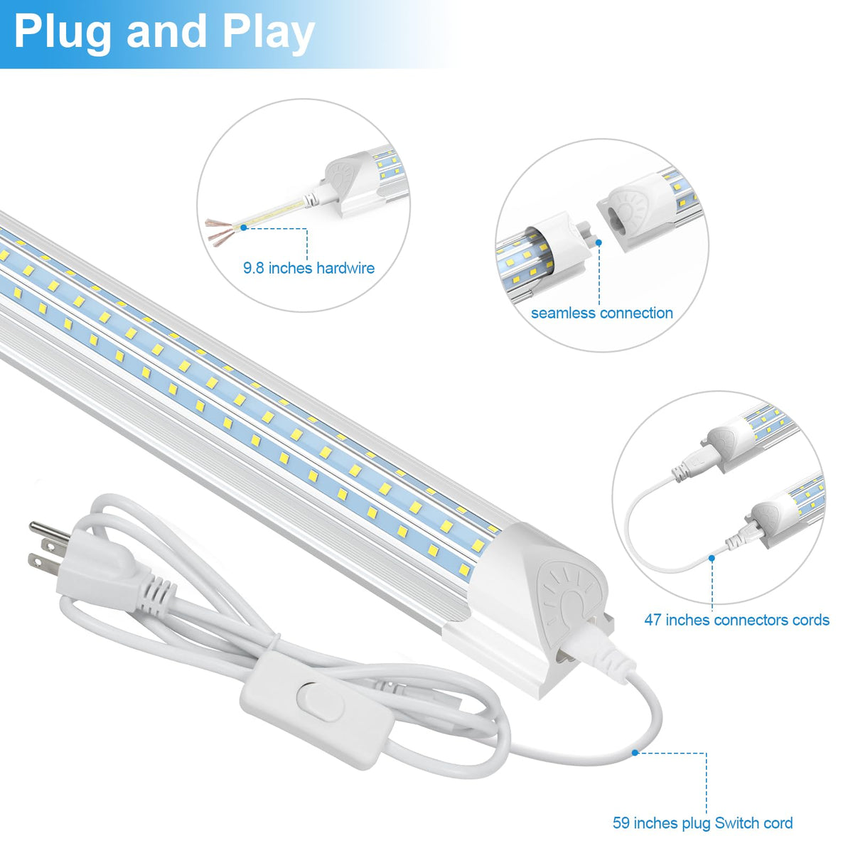 Aluminum shell of ShopLED 8ft LED shop light with heat dissipation