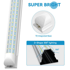 ShopLED 8ft LED shop light side view showing even coverage