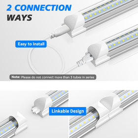 ShopLED linkable 8ft fixture enabling scalable warehouse lighting.
