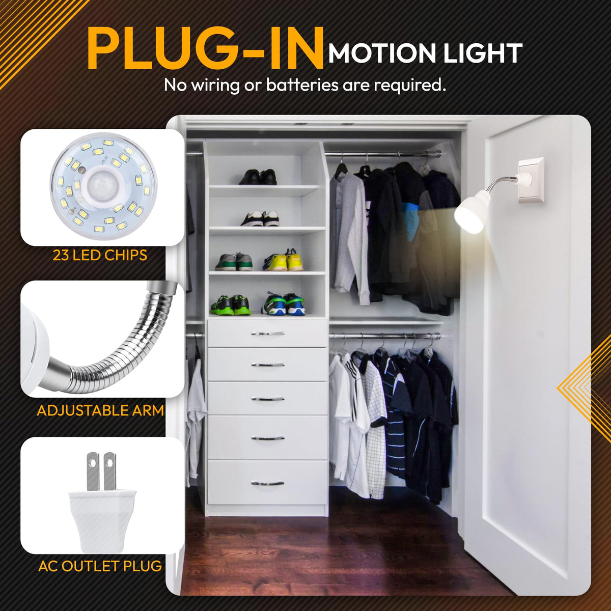 ShopN5 flexible-neck night light directs beam precisely where needed