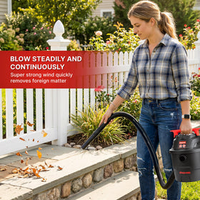 Shop-Vac 6-foot hose with attachments for versatile reach.