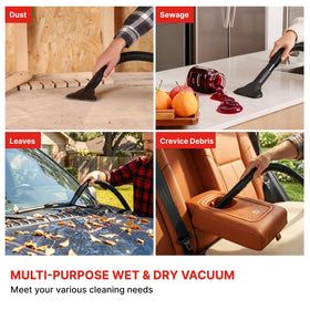 Shop-Vac in a garage or car setting for multi-surface cleaning.