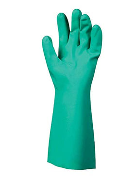 SHOWA 727 extended 13-inch gauntlet protects forearms during splashes.