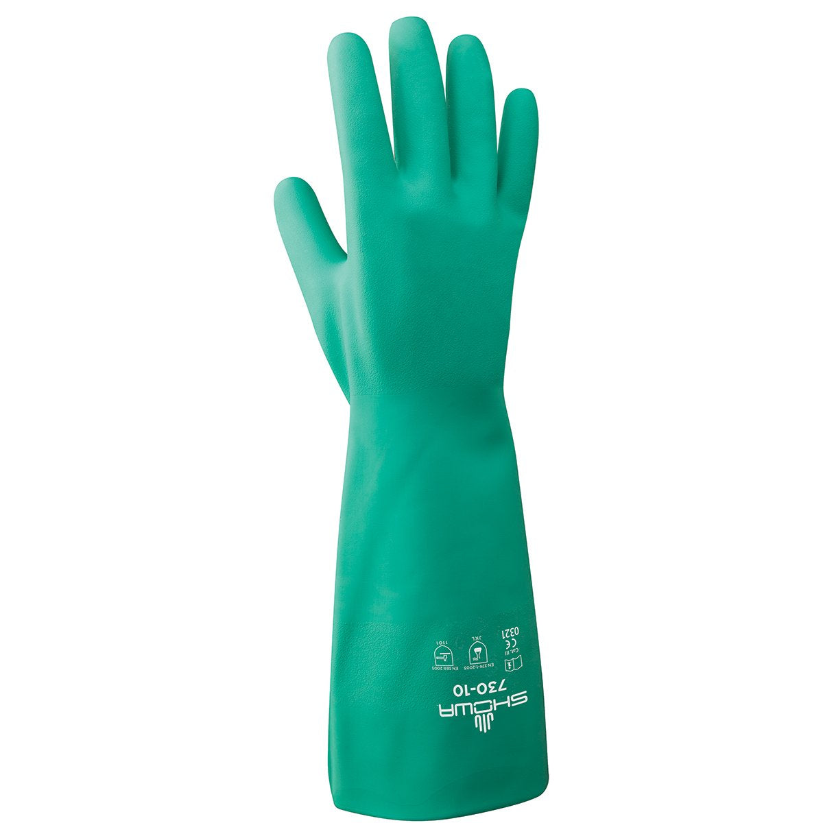 SHOWA 730 chemical-barrier gloves protect hands in harsh solvents