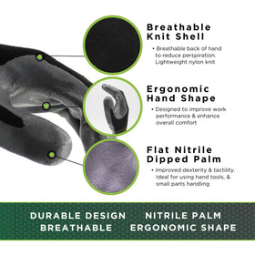 SHOWA Atlas 370B tough nitrile palm for reliable grip in dry conditions.