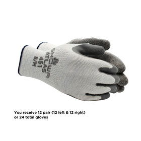 SHOWA Atlas 451 rough grip texture shown in wet and dry conditions.
