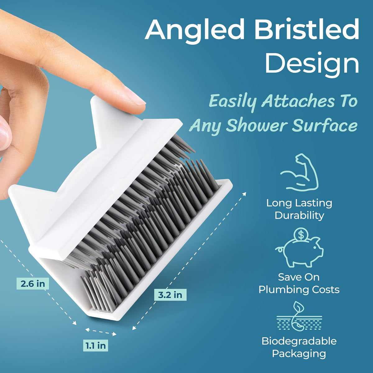 Shower Cat reusable hair catcher for shower walls reduces waste