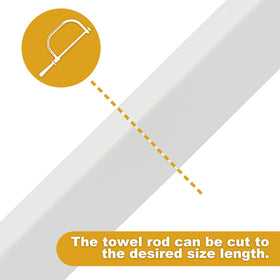 Showingo towel bar replacement rod cuttable length adapts to your space.
