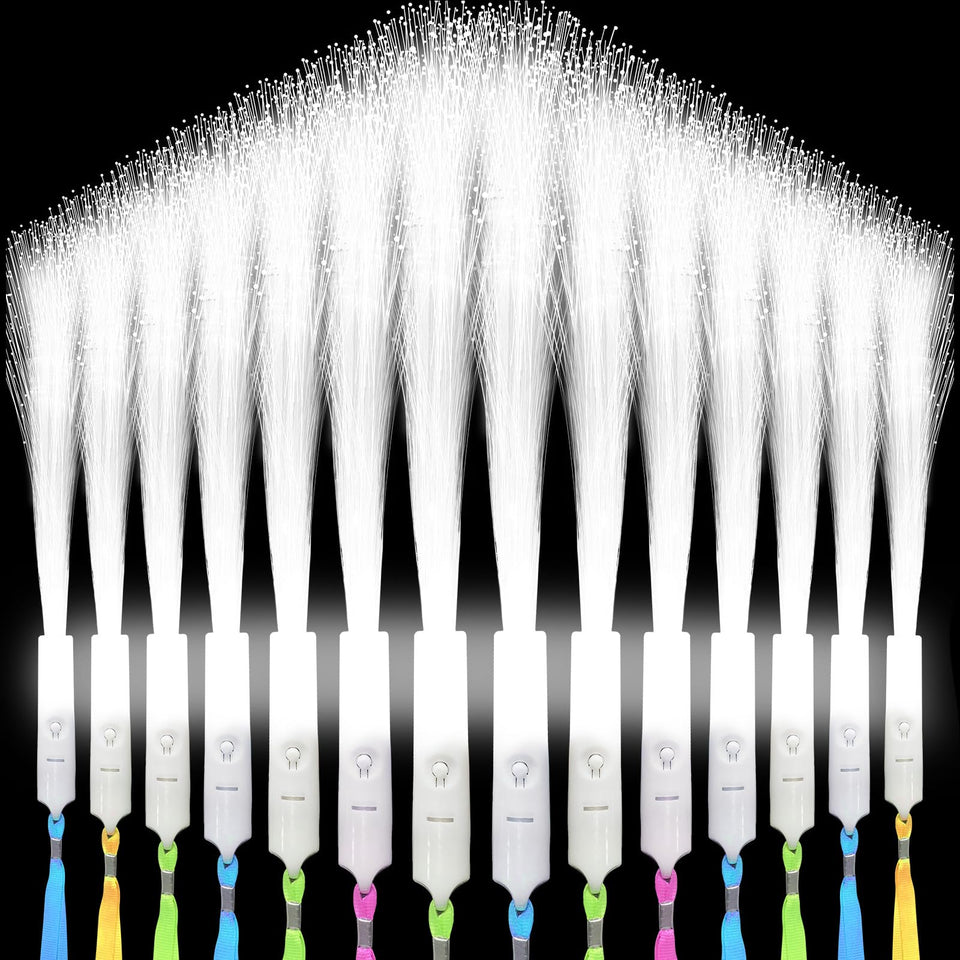 SHQDD 48-piece white fiber optic wand glowing for photo-ready weddings
