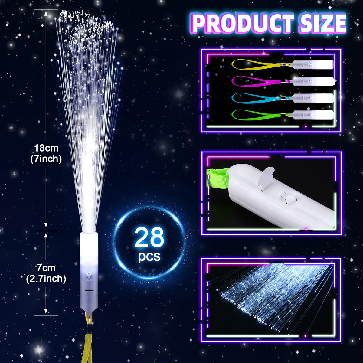 SHQDD fiber optic wand battery powered for all-night use