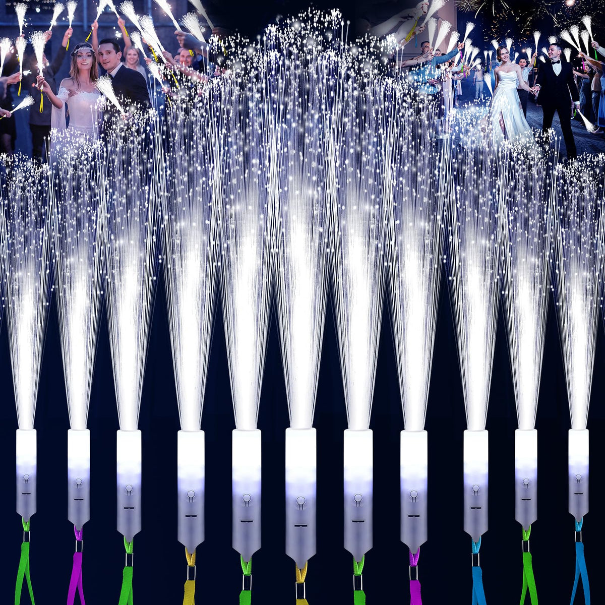 SHQDD fiber optic wand glowing at a wedding with kids